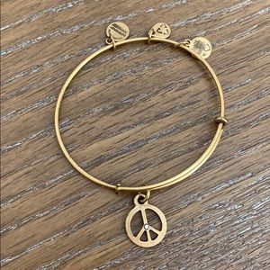 Alex and Ani Peace sign gold energy bracelet